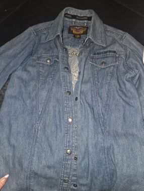 Harley-Davidson Light Blue Denim Button-Up Jacket